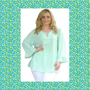 Light Mint Green Casual Plus Size Top